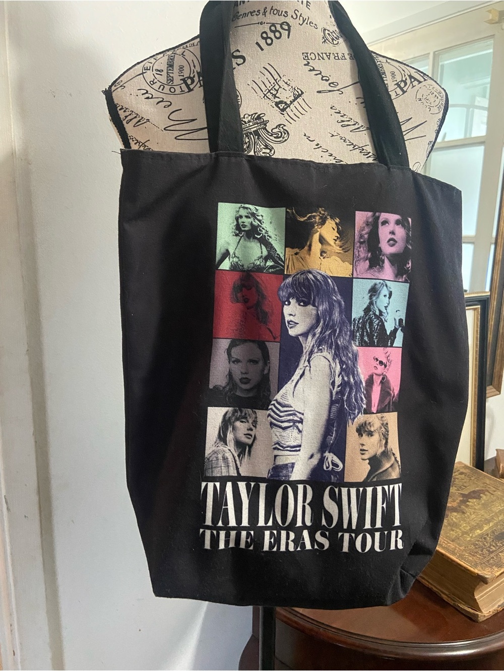 Taylor Swift Eras Tour Black Graphic Tote Bag